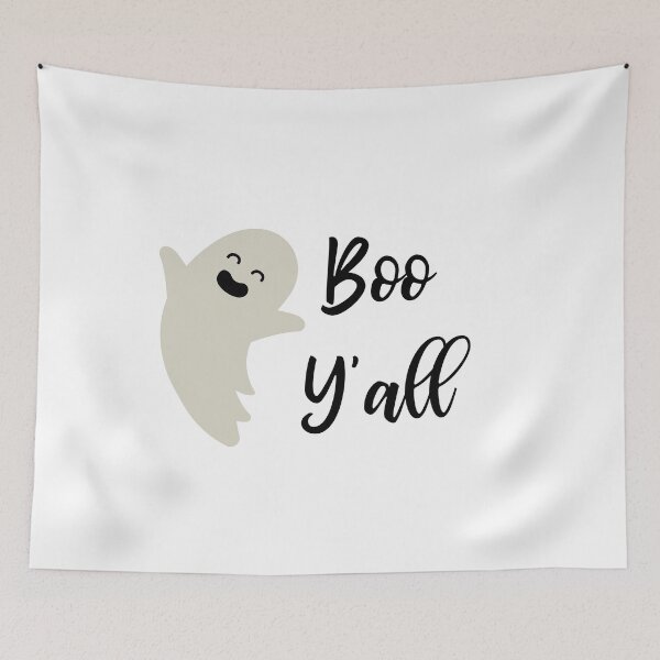 Item preview, Boo Y'all Friendly Ghost Halloween White Background Black Writing designed and sold by ZestyFruit.