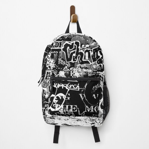 2D Bag Pop Art Graffiti Black Backpack