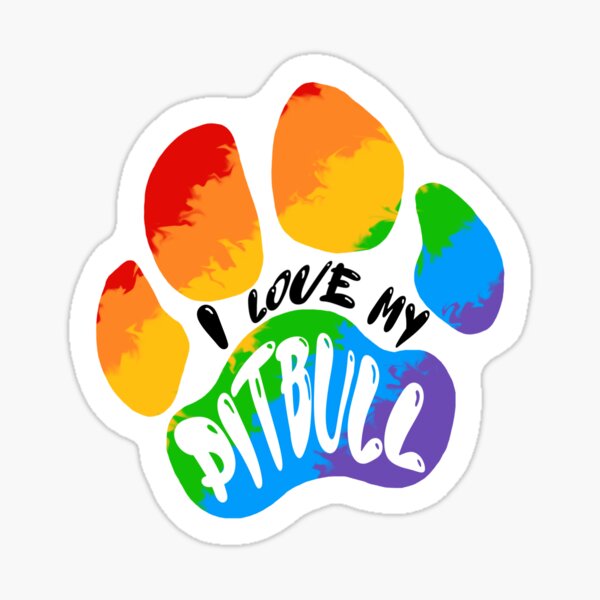 I love my pitbull 2 Sticker
