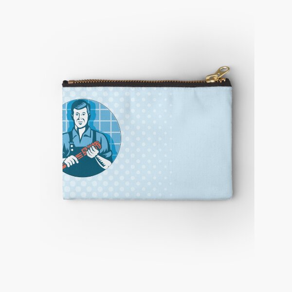 Item preview, Plumber Worker With Monkey Wrench Retro designed and sold by patrimonio.
