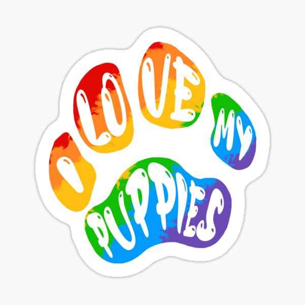 I love my puppies Sticker
