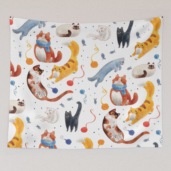 Item preview, Watercolor Cat Illustration Pattern designed and sold by Brigidmalloy.