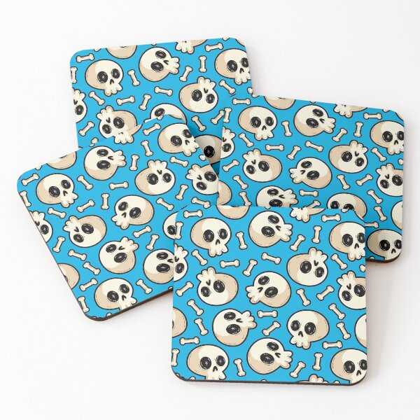 Item preview, Skulls Blue Halloween Pattern designed and sold by keeleypost.