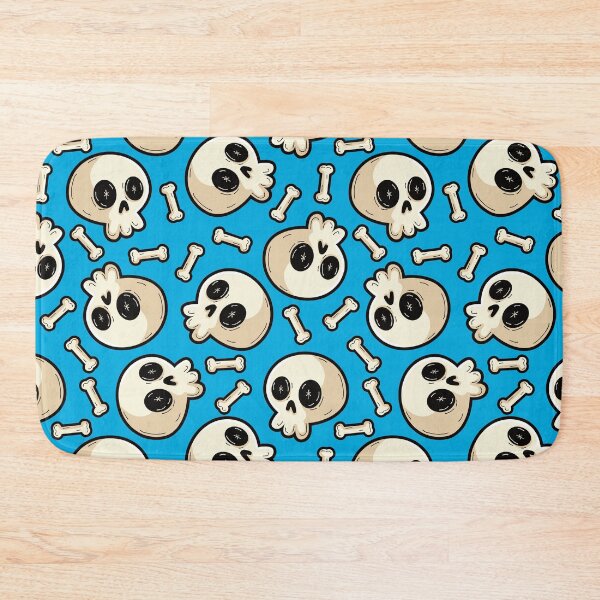 Item preview, Skulls Blue Halloween Pattern designed and sold by keeleypost.