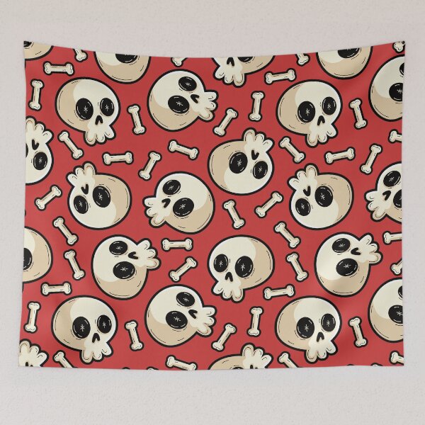 Item preview, Skulls Red Halloween Pattern designed and sold by keeleypost.