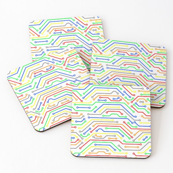 Item preview, Colorful PCB printed circuit board  trace lines art designed and sold by EngineersArt.