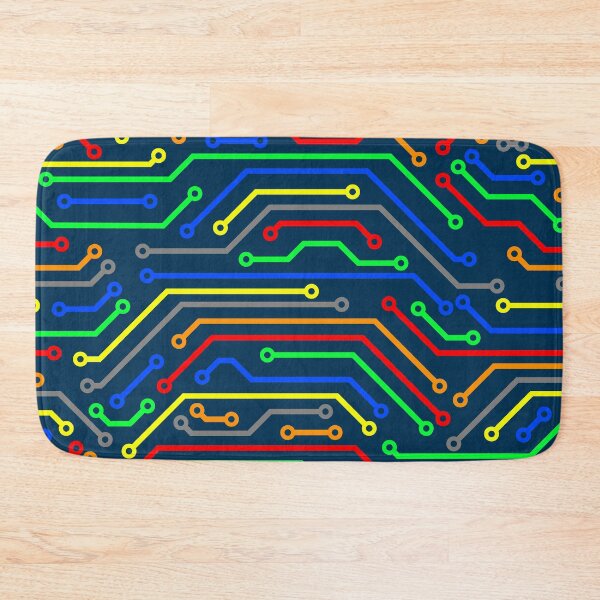 Item preview, Colorful PCB printed circuit board  trace lines art designed and sold by EngineersArt.