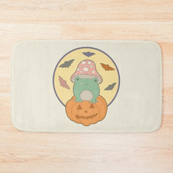 Item preview, Cute Halloween Cottagecore Frog & Full Moon Bats designed and sold by GrimButterfly.