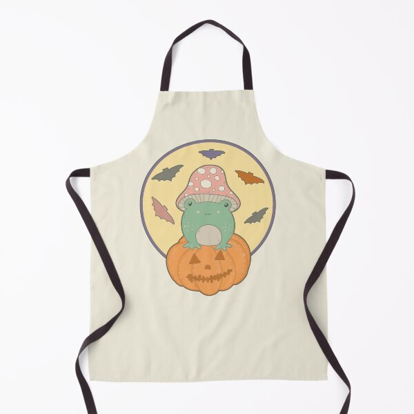Item preview, Cute Halloween Cottagecore Frog & Full Moon Bats designed and sold by GrimButterfly.