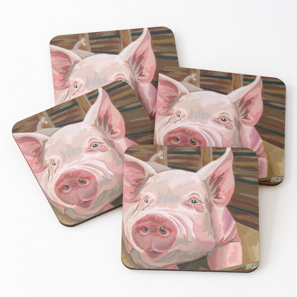 Artikelvorschau, Wilbur das Schwein Acrylbild entworfen und verkauft von BarbaraHamerArt.