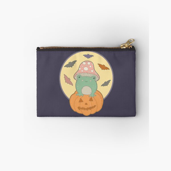 Item preview, Cute Halloween Cottagecore Frog & Full Moon Bats designed and sold by GrimButterfly.