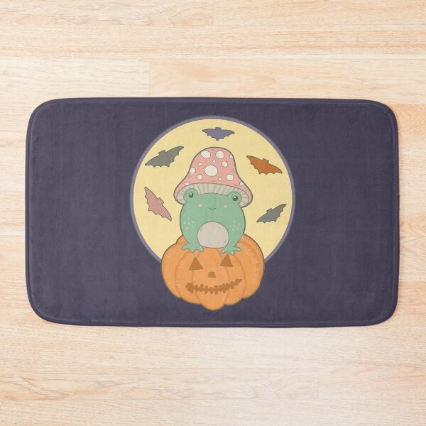 Item preview, Cute Halloween Cottagecore Frog & Full Moon Bats designed and sold by GrimButterfly.