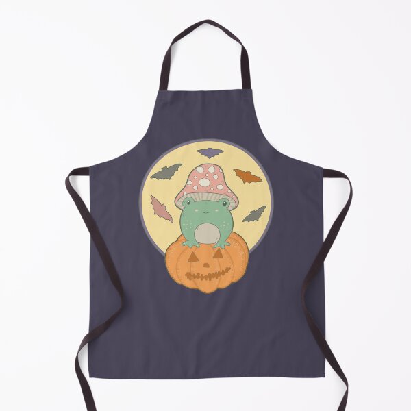 Item preview, Cute Halloween Cottagecore Frog & Full Moon Bats designed and sold by GrimButterfly.
