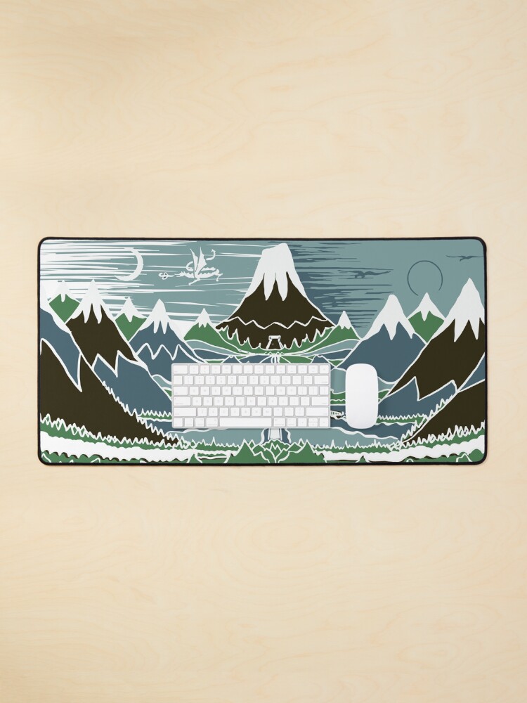 Thumbnail 1 of 5, Mouse Pad, A Halflings journey on a mountain path through an elven wood in the style of J.R.R.Tolkien designed and sold by Designwebjae.