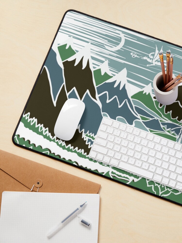 Thumbnail 3 of 5, Mouse Pad, A Halflings journey on a mountain path through an elven wood in the style of J.R.R.Tolkien designed and sold by Designwebjae.