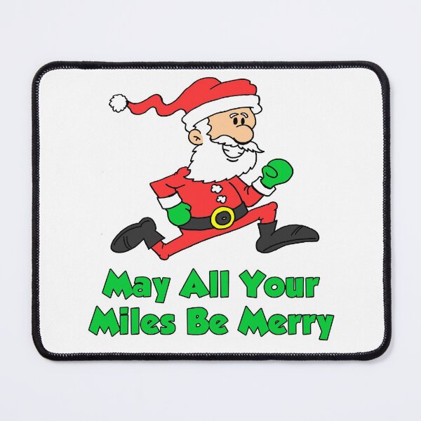 Item preview, May All Your Miles Be Merry Running Santa Cartoon designed and sold by jaycartoonist.