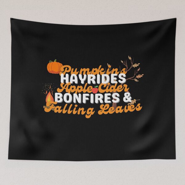 Item preview, Pumpkins Hayrides Apple Cider Bonfires and Falling Leaves designed and sold by Ahmer Qureshi.