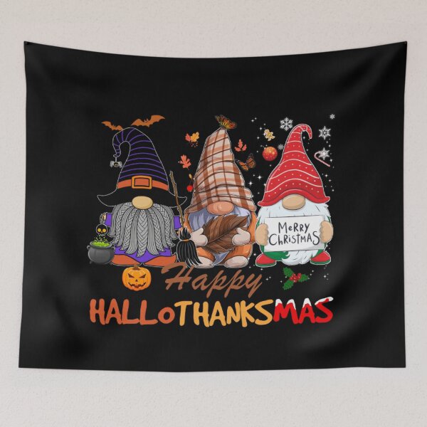 Item preview, Happy hallothanksmas gnomes, gnome lovers, Halloween gnomes, thanksgiving gnomes, Christmas gnomes- Hallothanksmas  designed and sold by Designs Of all kinds.