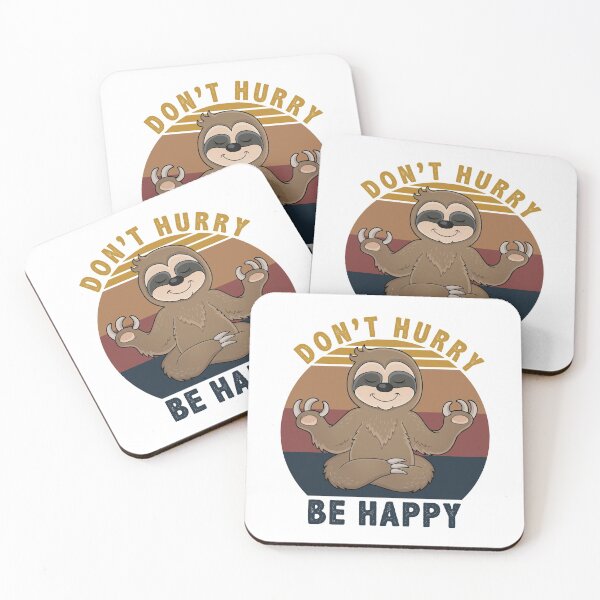 Item preview, Don't Hurry Be Happy - Funny Sloth Yoga Vintage Gift idea for Men, Women, Kids , and Sloth lover designed and sold by Unicorny-Design.