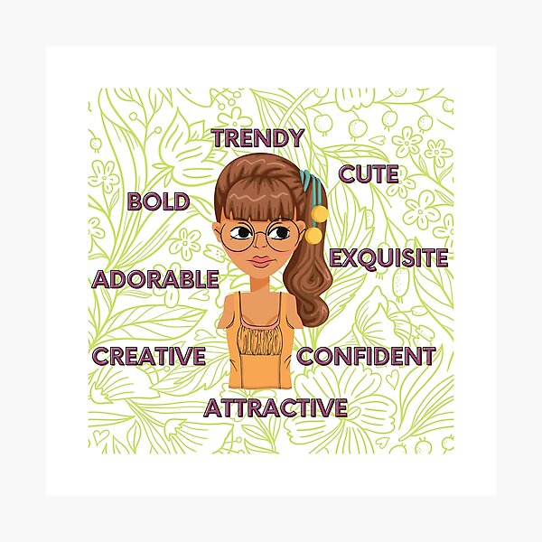 Item preview, Describe woman - Trendy, Cute, Bold, Exquisite, Adorable, Creative, Confident, Attractive. Best way to appreciate your loved one.  designed and sold by AccessMyself.