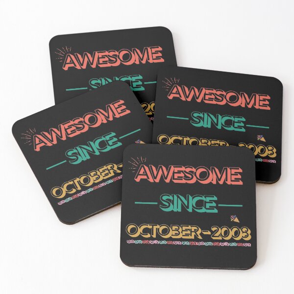 Item preview, Awesome Since October 2008 - 13th anniversary perfect Birthday Gift for 13 Years Old boys and girls designed and sold by Artwork-Station.