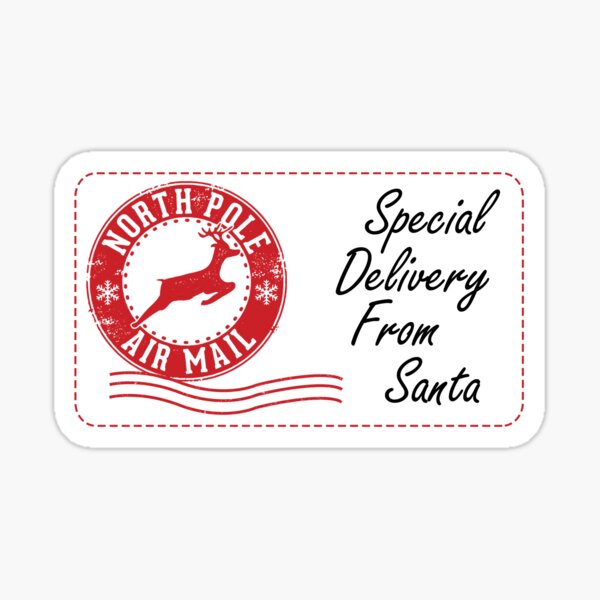 Christmas Mailing Label from Santa's Workshop (2 of 4) Sticker for Sale by  LDTreasures