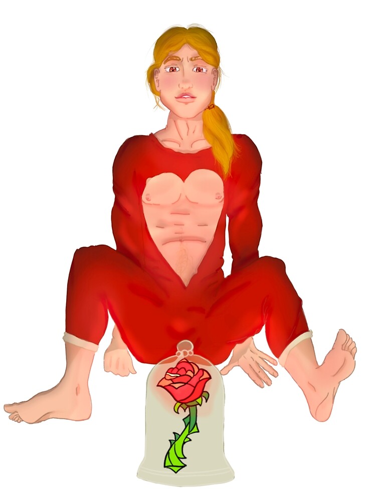 beast-human-form-facing-the-rose-with-a-sexy-onesie-photographic