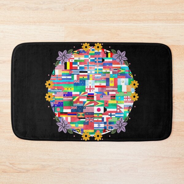 Item preview,  hispanic heritage month latino countries flags sunflower - round flower circle designed and sold by nakavt.