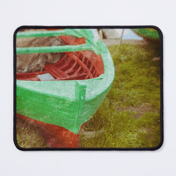 Item preview, Green boat in the grass designed and sold by Silvia Ganora.