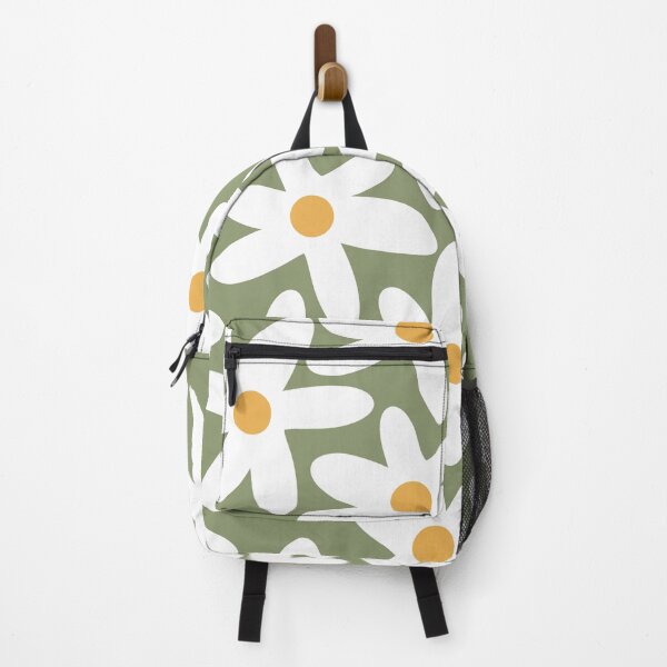 Item preview, Daisy Time Floral Pattern Sage Green White Mustard designed and sold by kierkegaard.