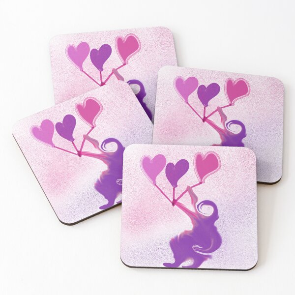 Item preview, Cute purple bear with heart balloons designed and sold by headtrackerart.