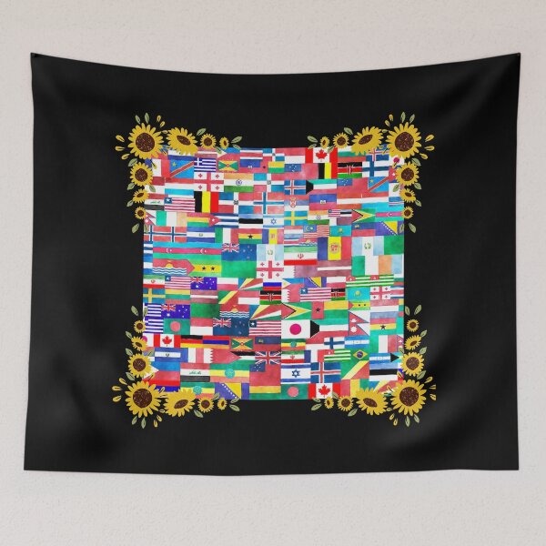 Item preview, Hispanic Heritage Month Latino Countries Flags Sunflower - Circle Flower designed and sold by nakavt.