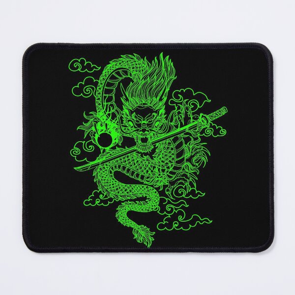 Item preview, Neon Green Chinese Dragon with Black Background designed and sold by SoccaTamam.