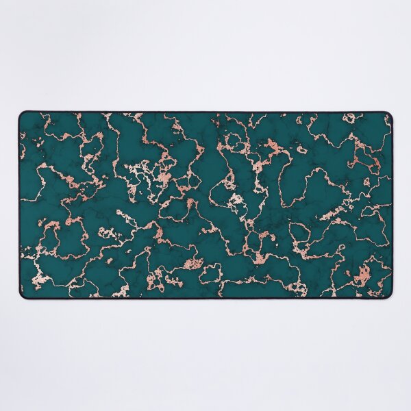 Item preview, Rose gold and dark teal shiny marble veins texture designed and sold by CynthiaGraphics.