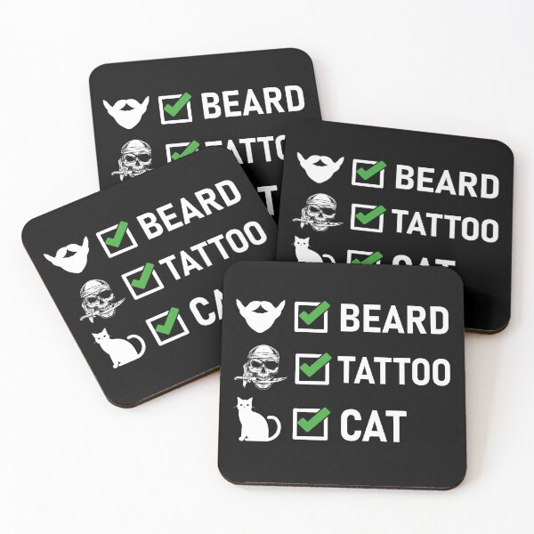 Item preview, Beard Tattoo and Cat Funny designed and sold by simpleDesignerr.