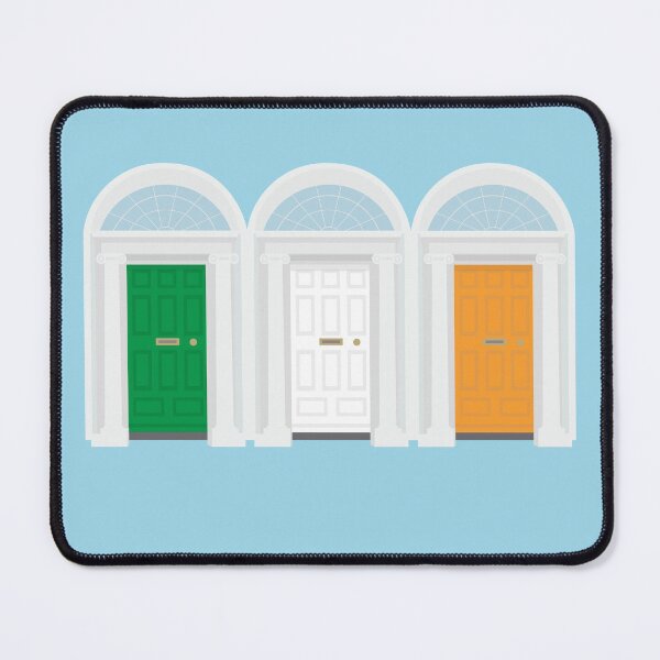 Item preview, Irish flag with Dublin's Georgian doors designed and sold by IrishItalianGuy.