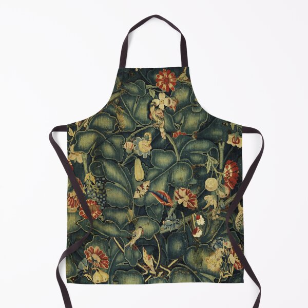 Item preview, LARGE GREEN LEAVES FLOWERS,FRUITS ,BIRDS ,BUTTERFLIES Antique Floral Tapestry designed and sold by BulganLumini.