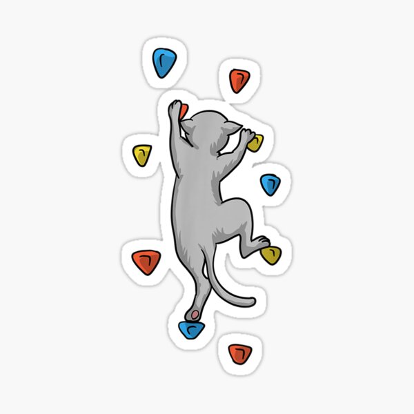 Cat Climber Rock Climbing Gift For And Kids Sticker