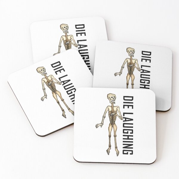 Item preview, Skeleton Die Laughing ArcheoNerdEng Halloween (HorizontalWB) designed and sold by ArcheoNerd.
