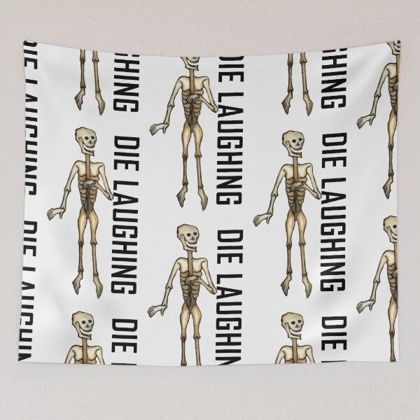 Item preview, Skeleton Die Laughing ArcheoNerdEng Halloween (HorizontalWB) designed and sold by ArcheoNerd.