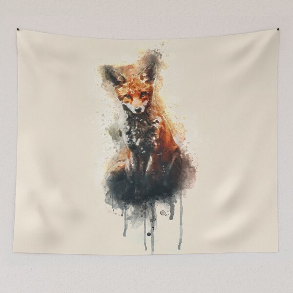 Item preview, fox watercolor designed and sold by shokA Design.