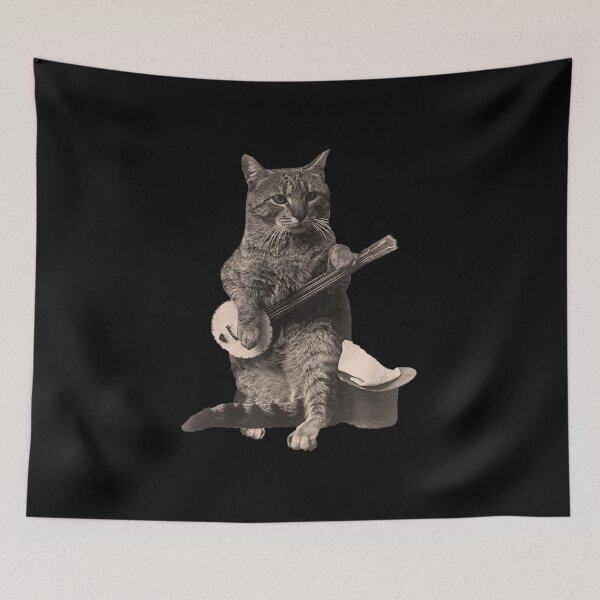 Item preview, Cat Playing Banjo Guitar Short Sleeve designed and sold by angelata.
