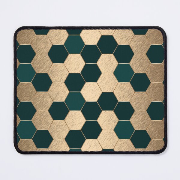 Item preview, Dark Green and Gold Elegant Geometric Hexagon Pattern designed and sold by CynthiaGraphics.