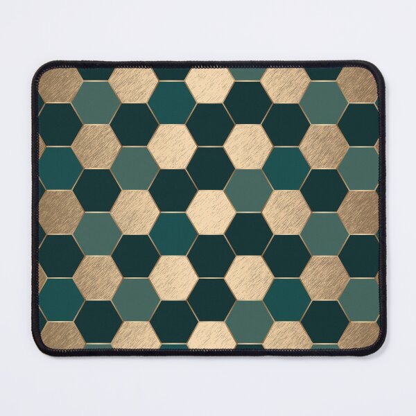 Item preview, Gold and Dark Green Elegant Geometric Hexagon Pattern designed and sold by CynthiaGraphics.
