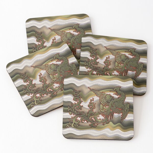 Item preview, Liquid Metallic Golden Phoenix Pattern designed and sold by LRGraphics.