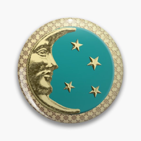 Item preview, Art Deco Moon and Stars, Turquoise and Gold designed and sold by Marymarice.