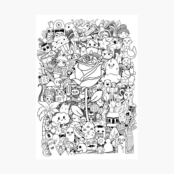 impressions photo sur le theme doodle art redbubble jeux de coloriage mario