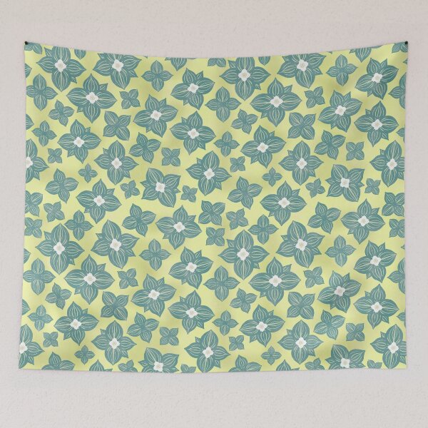 Item preview, Tossed Bunchberry Blossoms on Lemongrass designed and sold by Christine Philbrick.