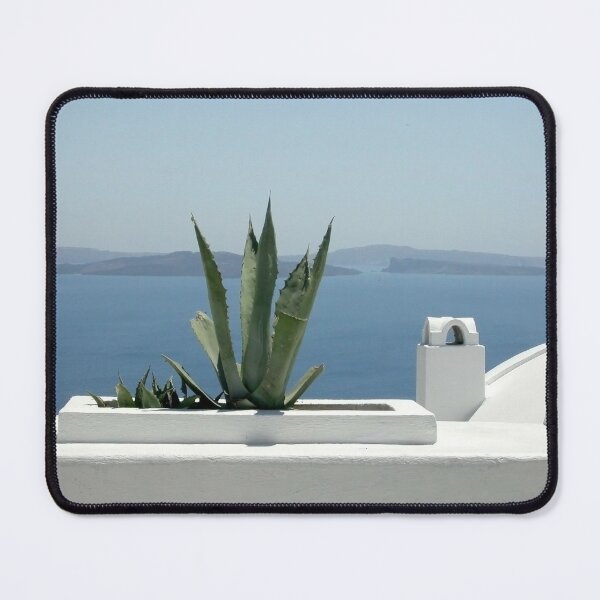 Agave Succulent Plant in Oia Santorini Mouse Pad