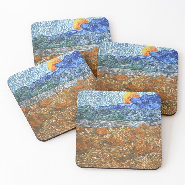 Item preview, Vincent Van Gogh Landscape with Wheat Sheaves and Rising Moon designed and sold by ind3finite.